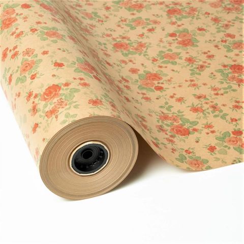 PAPEL KRAFT ESTAMPADO FLORECILLAS 28-2042-99