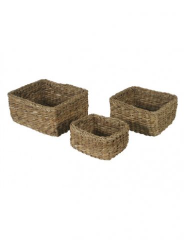 SET 3 CESTAS RECTANGULAR ANEA SEAGRASS *44163