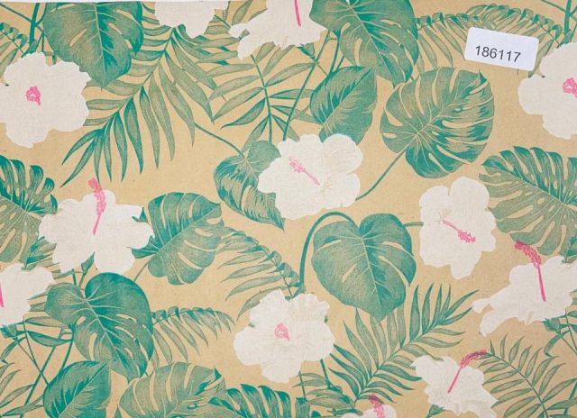 BOBINA  KRAFT HIBISCUS BLANCO 62CM X 100M 186117