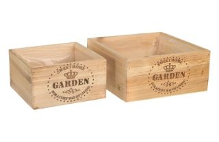 SET 2 MACETER9O MADERA GARDEN *12864