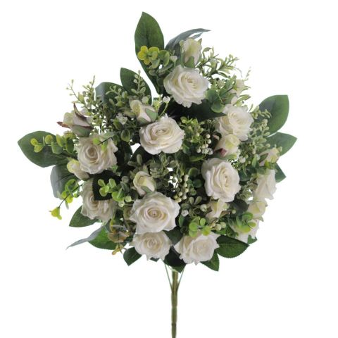 RAMO ROSAS CAPULLOS X11 CREMA  5446-01