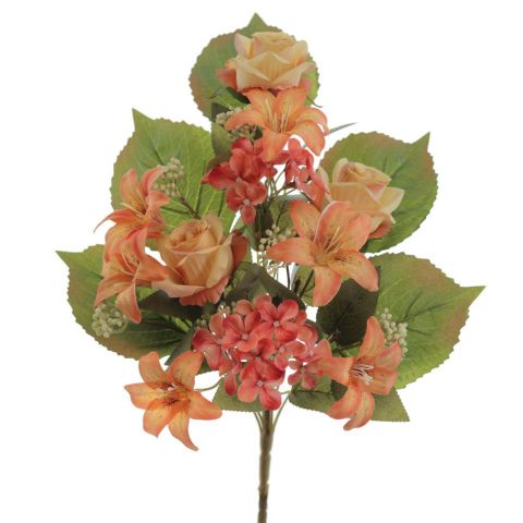 RAMO ROSAS LILIUM HORTENSIA *NARANJA 5450-15