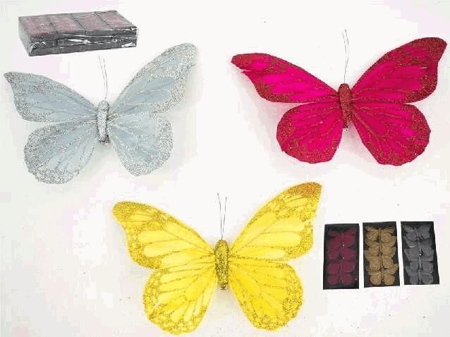 SET 4 MARIPOSAS BRILLANTES 10 CMS 775793