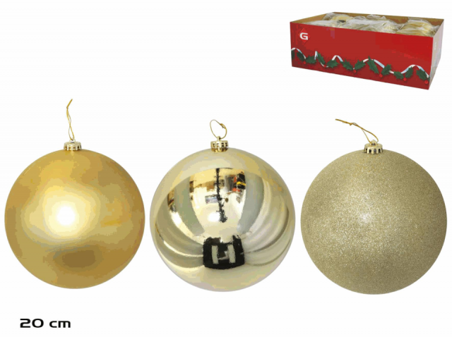 BOLA DE NAVIDAD ORO 20CM 3 SURTIDOS 55360