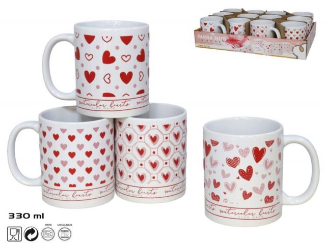 TAZA  PORCELANA AMORE 330ML 3SDT *974189