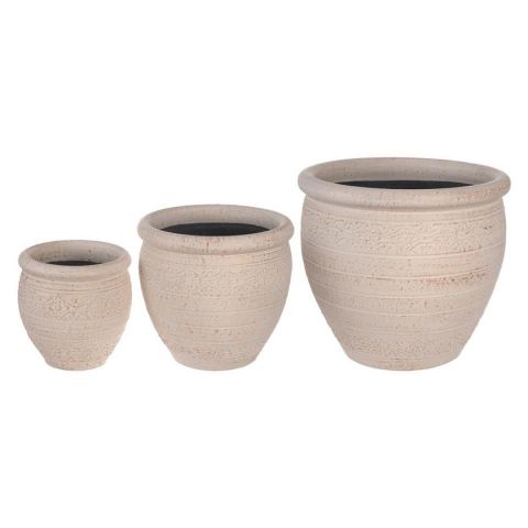 SET 3 MACETEROS CERAMICA *BLANCO 53155